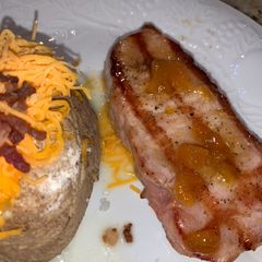 Peach Glazed Pork Chops A picture of Peach Glazed Pork Chops.