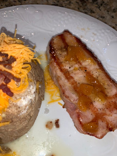 A picture of Peach Glazed Pork Chops.