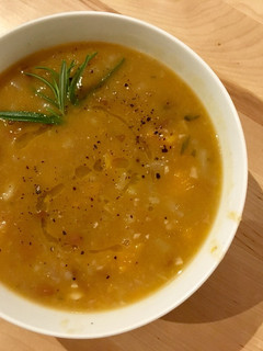 A picture of Potato, Pumpkin, and Bean Soup.