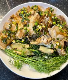 cá mú hấp xì dầu