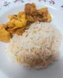 Frango indiano com arroz basmati de festa