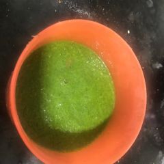 Green chutney-mint & coriander chutney with raw mango A picture of Green chutney-mint & coriander chutney with raw mango.