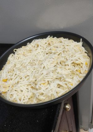 صورة لوصفة معكرونة بصوص أبيض