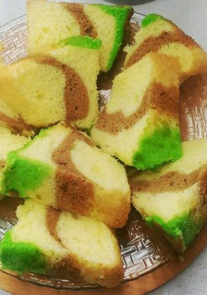Foto resep Chiffon cake 3 warna