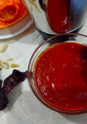 A picture of Garlic chutney / spicy chutney.