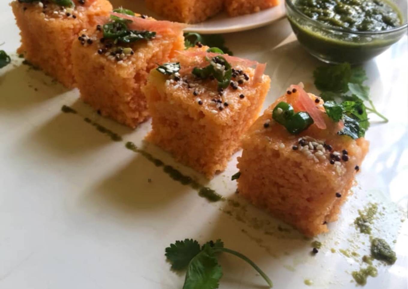 Rava carrot dhokla