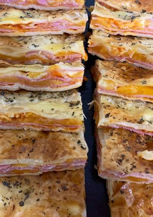 A picture of Ham and Cheese Puff Pastry Empanada Step by Step.