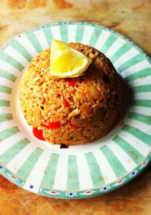 รูปของ Oriental Meal : ข้าวผัดแดงแหนมไก่นรก