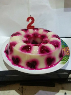 Foto resep Puding "Love" Buah naga