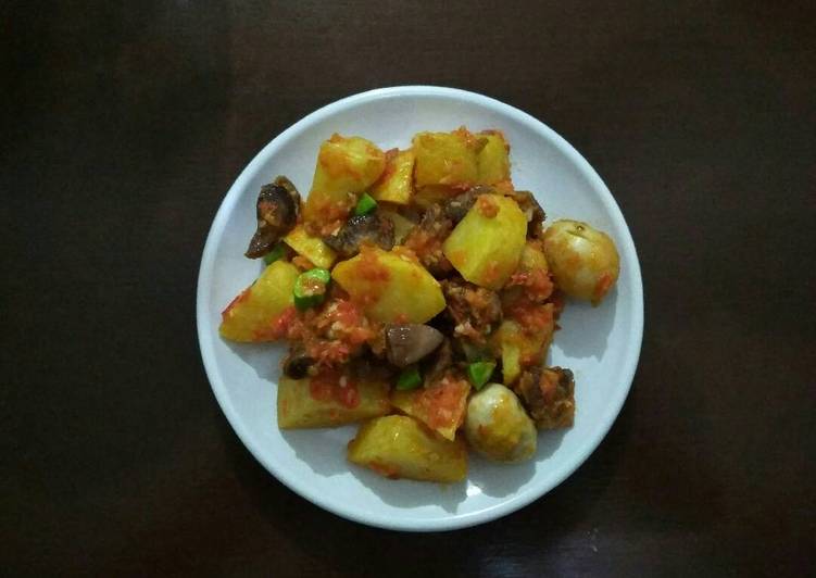 Balado Kentang, Ampela, Telur Puyuh, Pete
