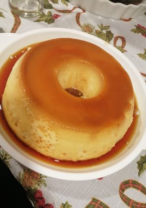 Una foto de Flan de leche condensada