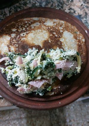 Una foto de Canelones de espinaca, pollo, jamón, queso, ricota