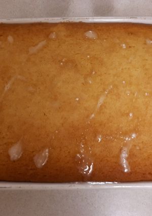 A picture of Wheat free lemon drizzle cake G/F.