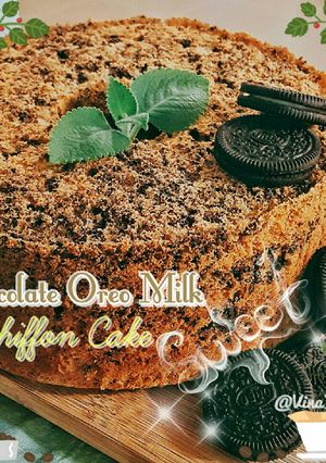 Foto resep Chocolate Oreo Milk Chiffon Cake 🍫