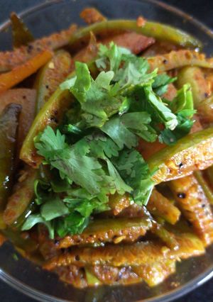 A picture of Ivy Gourd and Potato Sabzi.