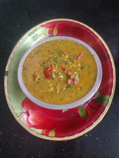 *மூங்தால், பருப்பு கீரை சாம்பார்*(நோ புளி)(paruppu keerai sambar recipe in tamil) செய்முறை முக்கிய புகைப்படம்