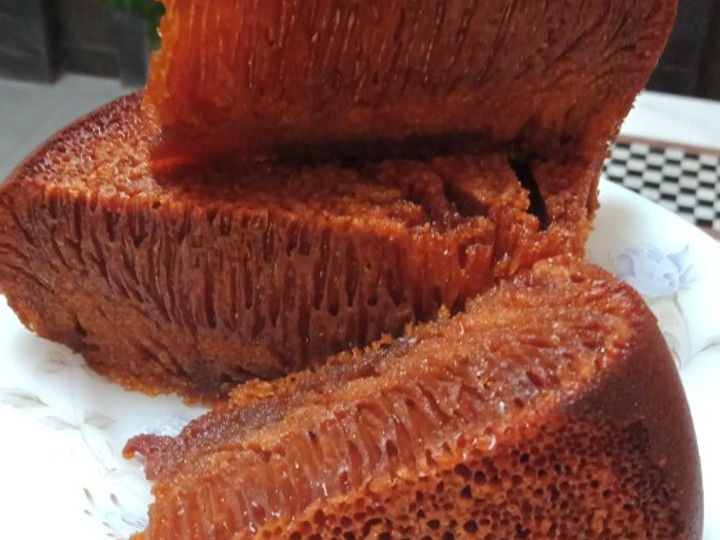 Cara Gampang Membuat Bolu karamel sarang semut Anti Gagal