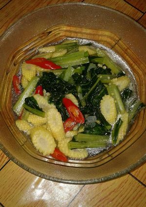 Foto resep Tumis Sahija(sawi hijau+jagung) simple no Msg