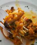 Arroz meloso con setas y sobrasada