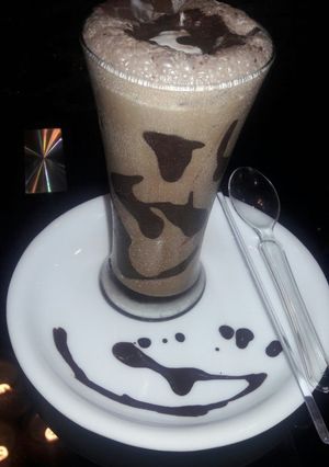 A picture of Beaten cold coffee with coco and vanila icecream.