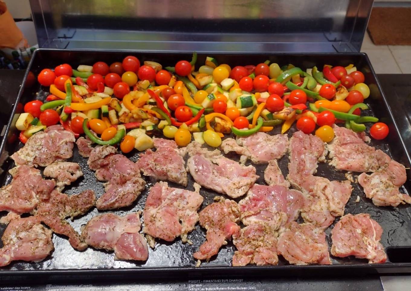 Barbacoa de carne y verduras