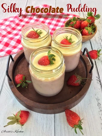 Cara Mudah Membikin Resep Silky Chocolate Pudding (Puding Sutra Coklat) yang Uenak Anti Ribet, Lezat