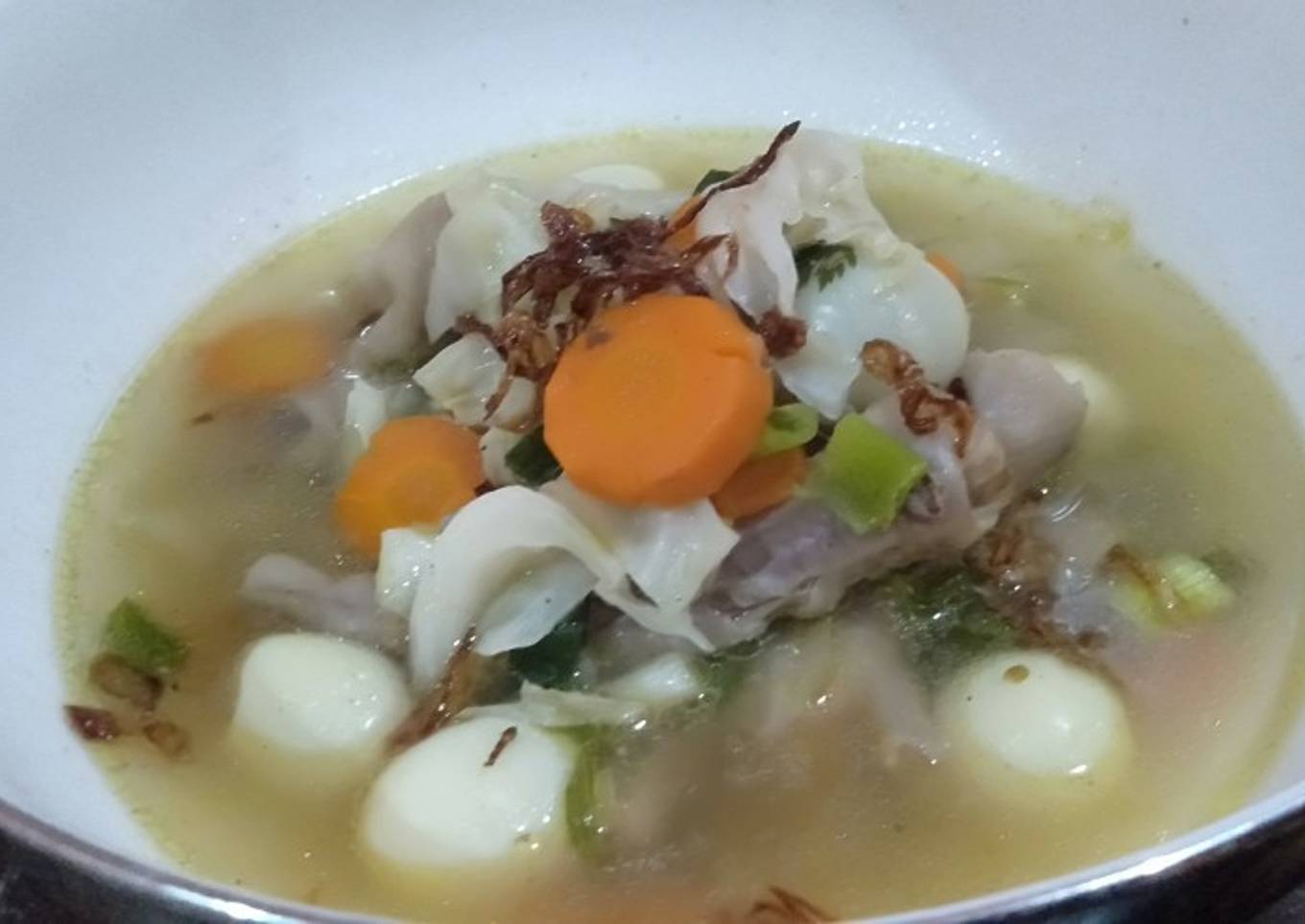 Sop ceker dan telor puyuh super pedas