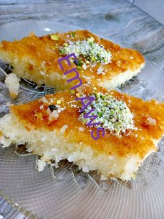 صورة لوصفة البسبوسة بجوز الهند 👌😋