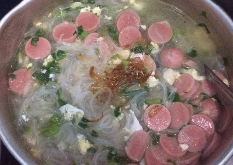 Resep Bihun sosis telur kuah ala anak kosan Anti Gagal