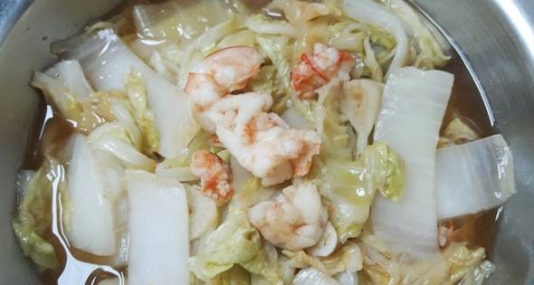 ผัดผักกาดกุ้งสด