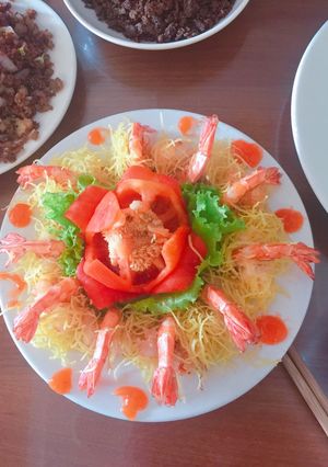 Hình của món Tôm chiên hạnh phúc.