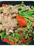 หมูชาบูผัดเผ็ด