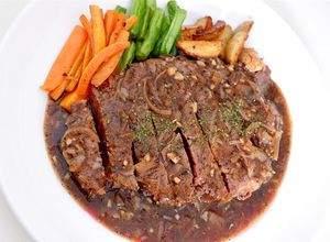 Foto resep Wagyu Steak with Black Pepper Sauce