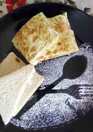A picture of Bread and egg.