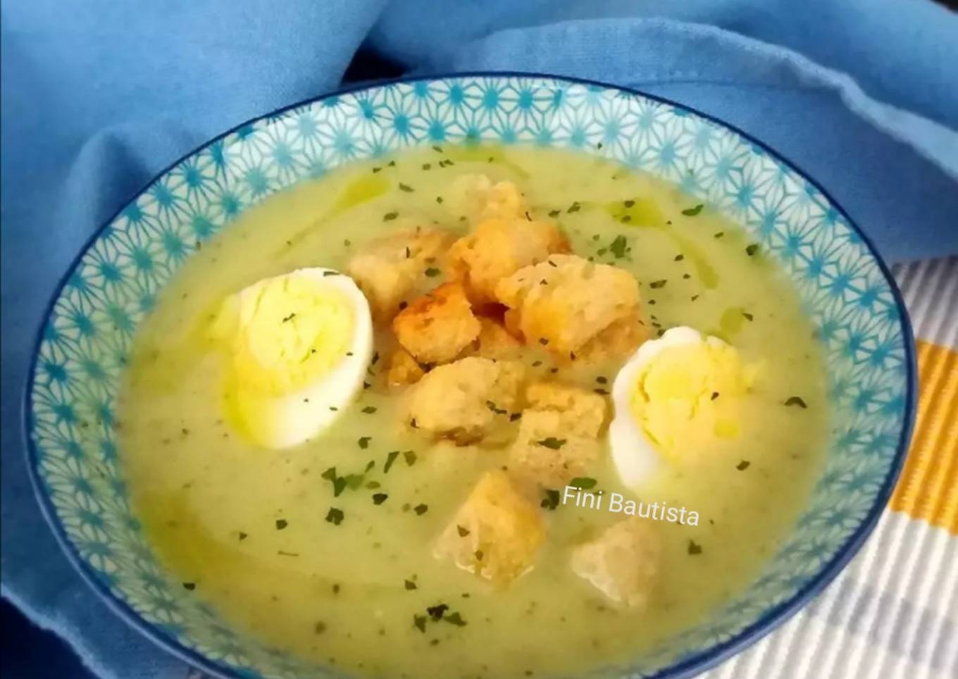 Crema de calabacín con pera y manzana