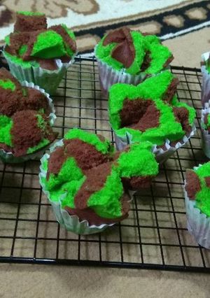 Foto resep Bolu kukus pandan coklat
