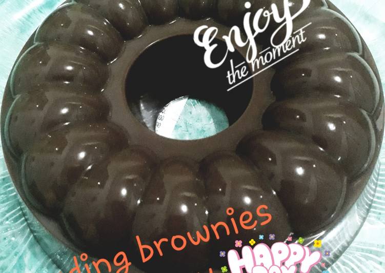 Puding brownies nyoklat bingit manis kayak yg bikin.