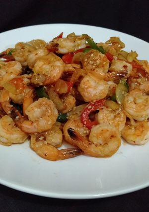 Foto resep Tumis Udang Paprika Wijen