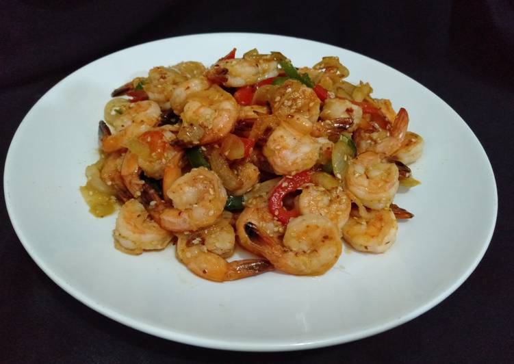 Tumis Udang Paprika Wijen