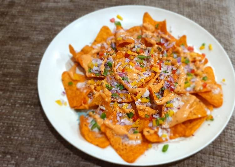 Steps to Prepare Any-night-of-the-week Cheesy Nachos Indian Style