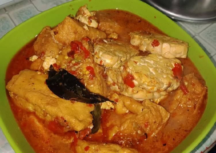 Cara Gampang memasak Tahu tempe pedas bumbu merah meledak 😈, Anti Gagal