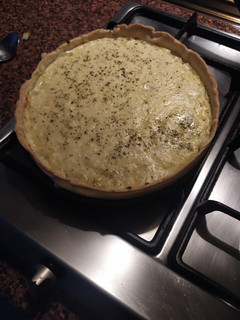 Una foto de Quiche de puerros y bacon