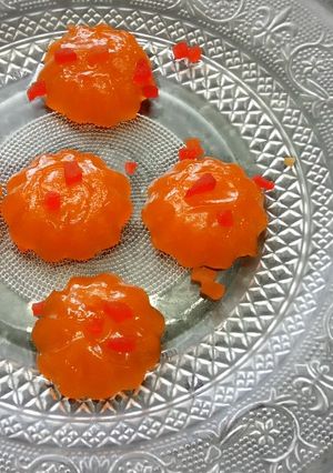 A picture of Orange Jelly without Gelatin and Agar Agar !!.