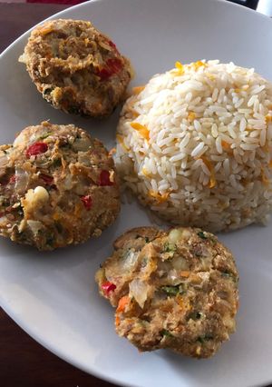 Una foto de Croqueta de atún con verduras al horno