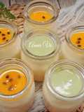 Panna cotta chanh dây và matcha