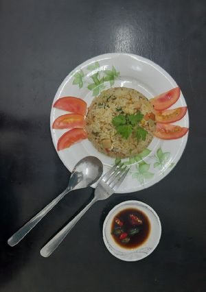 Hình của món Cơm chiên hải sản ngũ sắc.