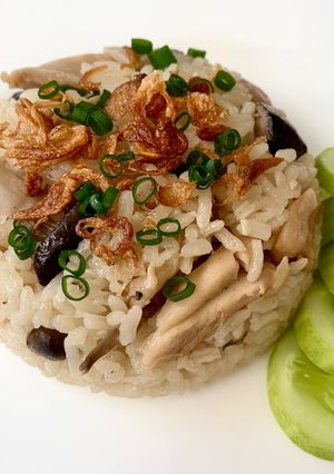 Foto resep Steam Rice Chicken Mushroom