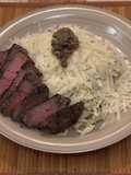 Steak, tejszínes szarvasgombás parpaddellével