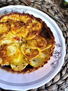 Una foto de Tarta de Patatas, Espinacas, Champiñones y Queso (en air fryer)