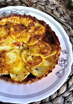 Una foto de Tarta de Patatas, Espinacas, Champiñones y Queso (en air fryer)